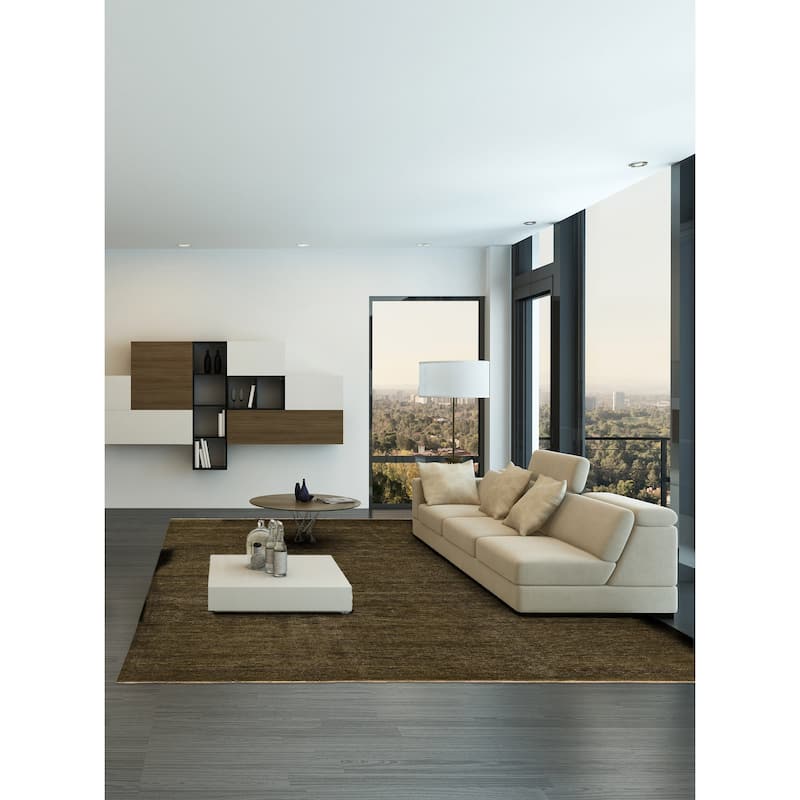 ECARPETGALLERY Hand-knotted Pak Finest Gabbeh Dark Olive Green Wool Rug - 9'0 x 12'3