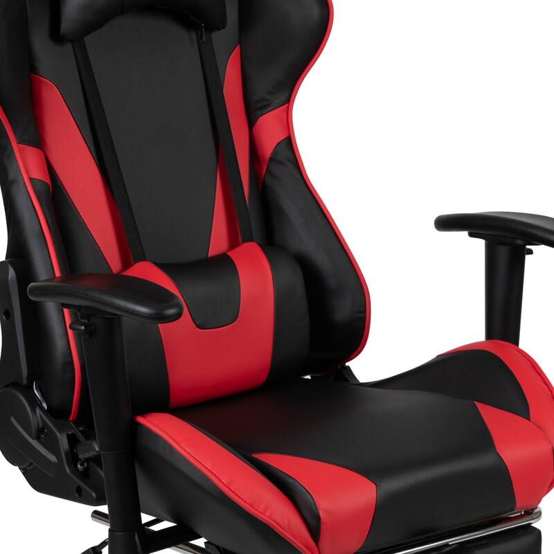 Gaming Desk & Chair Set with Cup Holder, Headphone Hook, and Monitor Stand