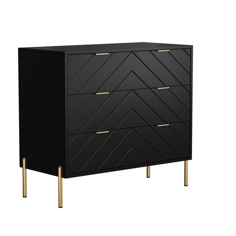 Clihome 3-Drawer Storage Chest Dresser for Bedroom