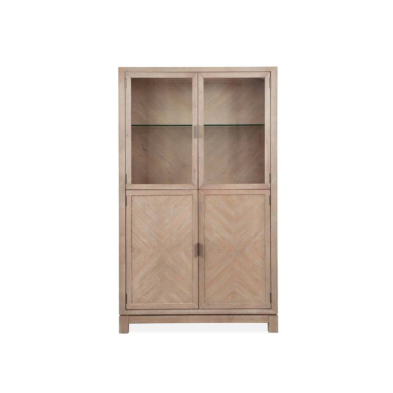 Magnussen Home Ainsley Cerused Khaki Display Cabinet - 42.13''W x 18''D x 71''H