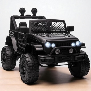 12V Kids Electric Ride On Truck with Remote Control, LED Lights, Spring Suspension, Horn, Adjustable Speed, Ages 3-6