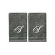 preview thumbnail 9 of 25, Set of 2- Silver Embroidered Gray Monogrammed Fingertip Towels , Personalized Gift, 11 x 18 Inches S