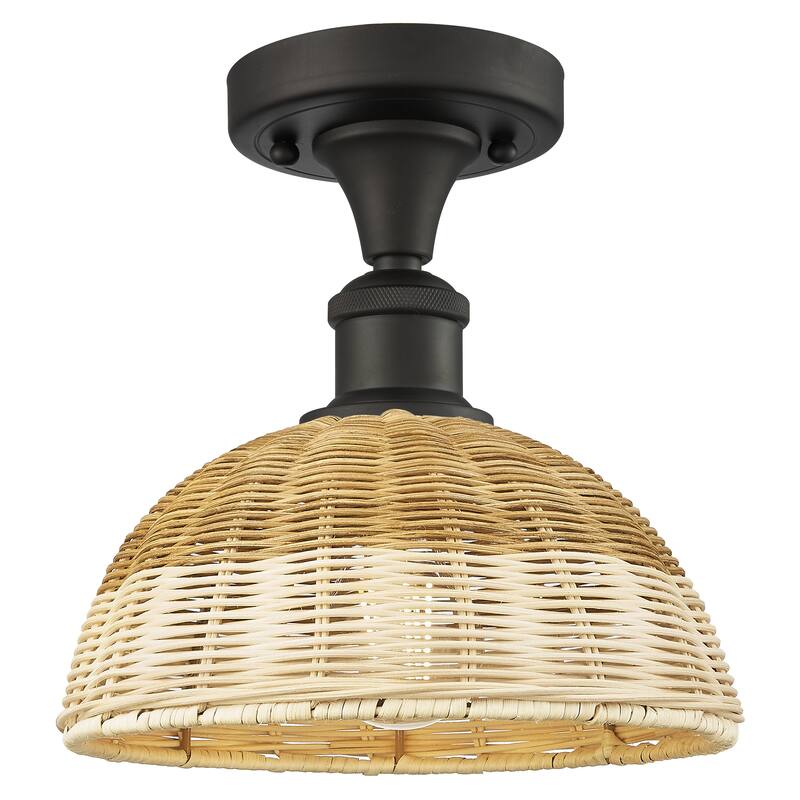 Innovations Lighting Endless Possibilities Ballston - Bristol Natural II - 1 Light 9" Semi-Flush Mount - Oil Rubbed Bronze