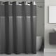 preview thumbnail 24 of 45, Hookless Waffle 3-in-1 Shower Curtain with Sheer Top Window, Flex-on Rings & Fabric Liner 71x74 - Graphite Grey