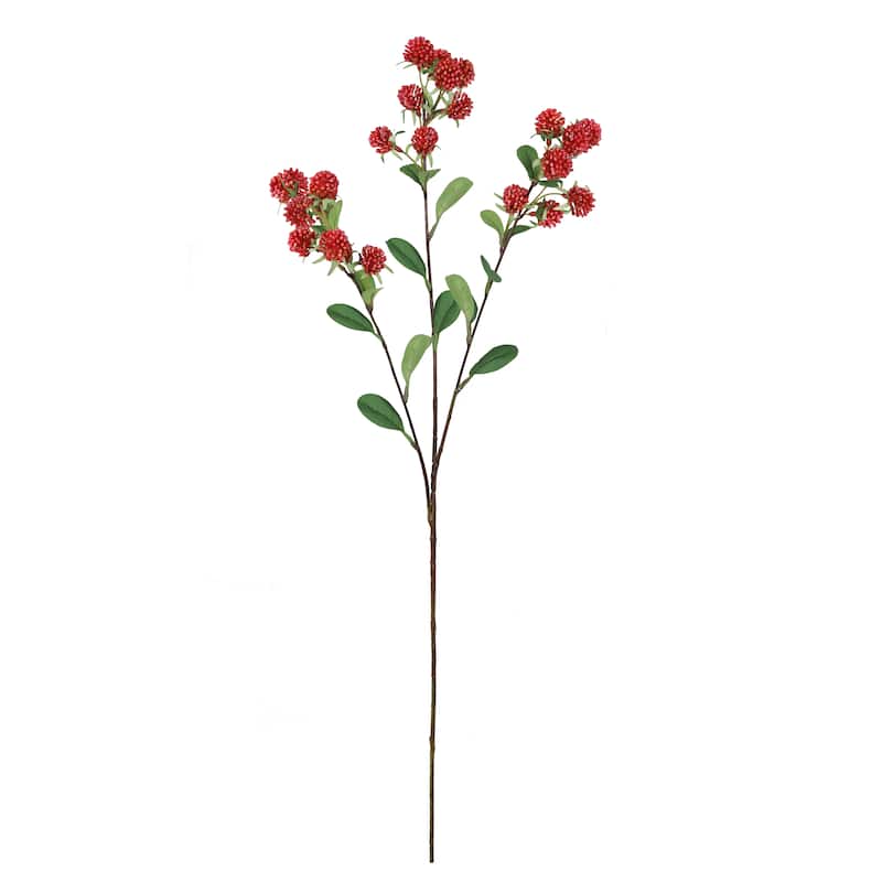 Set of 4 Red Artificial Wild Berry Flower Stem Spray 30in - 30" L x 6" W x 6" DP