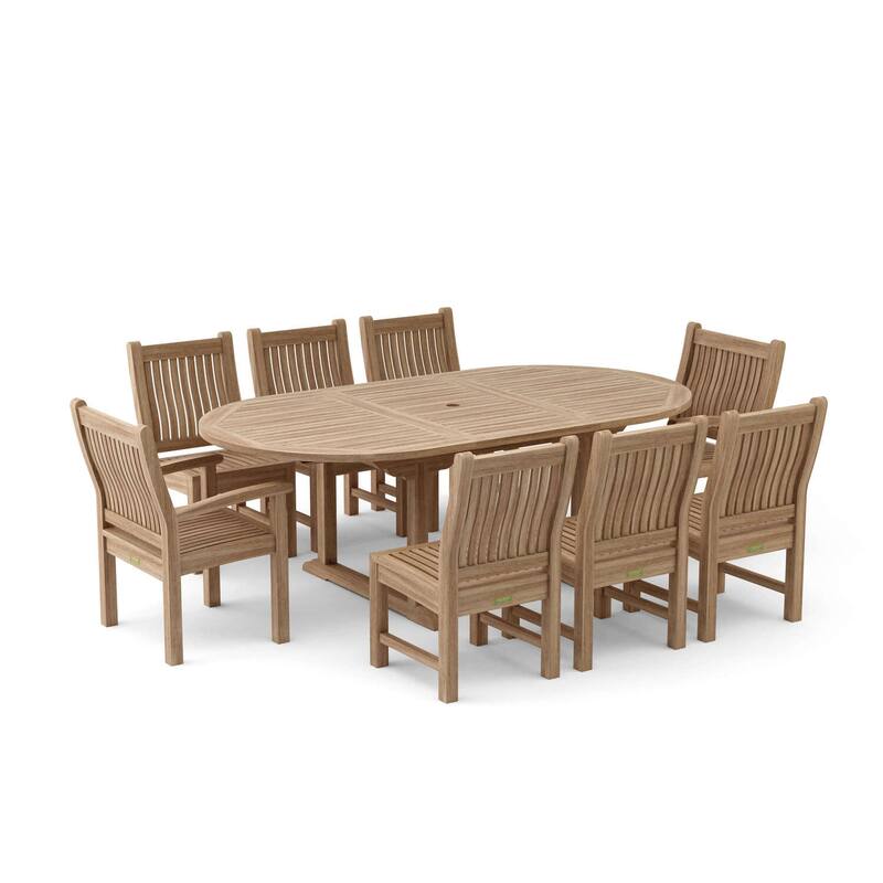 Bohemian Dining Set - 7 Piece Oval Table & Chairs - 87" Table - Modern Farmhouse Style
