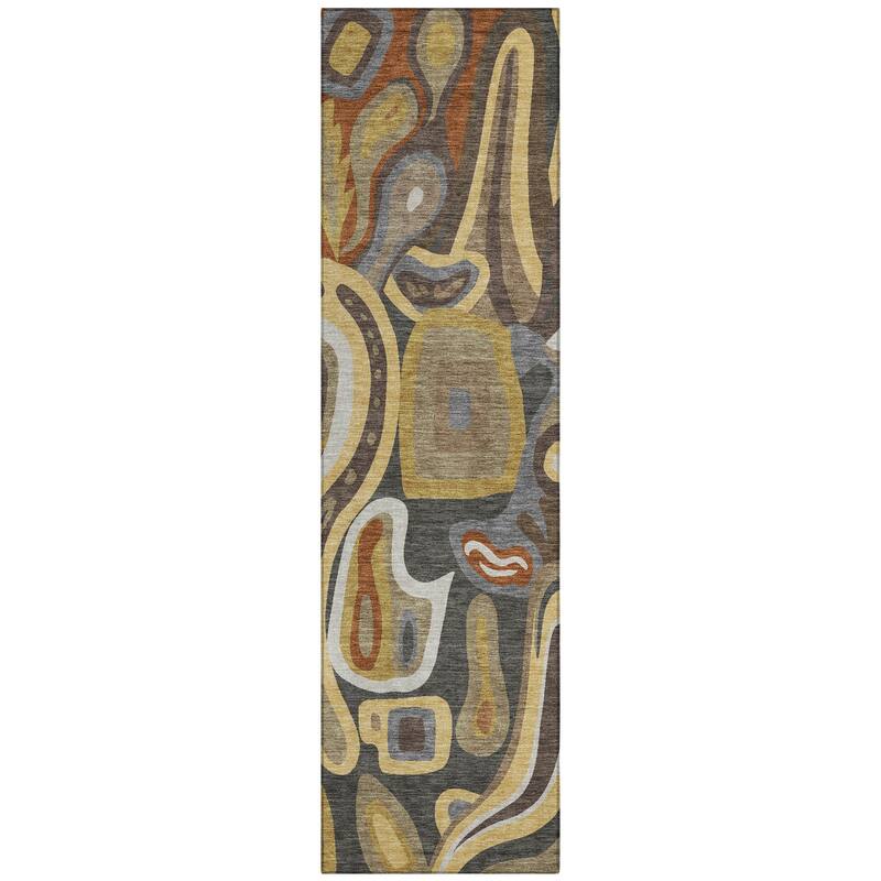 Machine Washable Indoor/ Outdoor Modern Picasy Chantille Rug