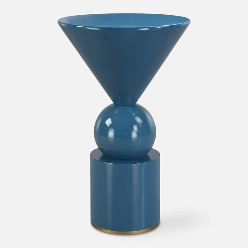 Geometric Shaped End Accent Table - 23" - Blue