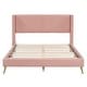 preview thumbnail 23 of 28, Queen Size Corduroy Upholstered Platform Bed with Wingback Headboard