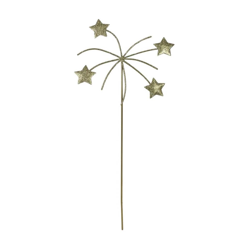 Transpac Metal Starburst Gold Glitter Plant Pick Home Decorations Patriotic