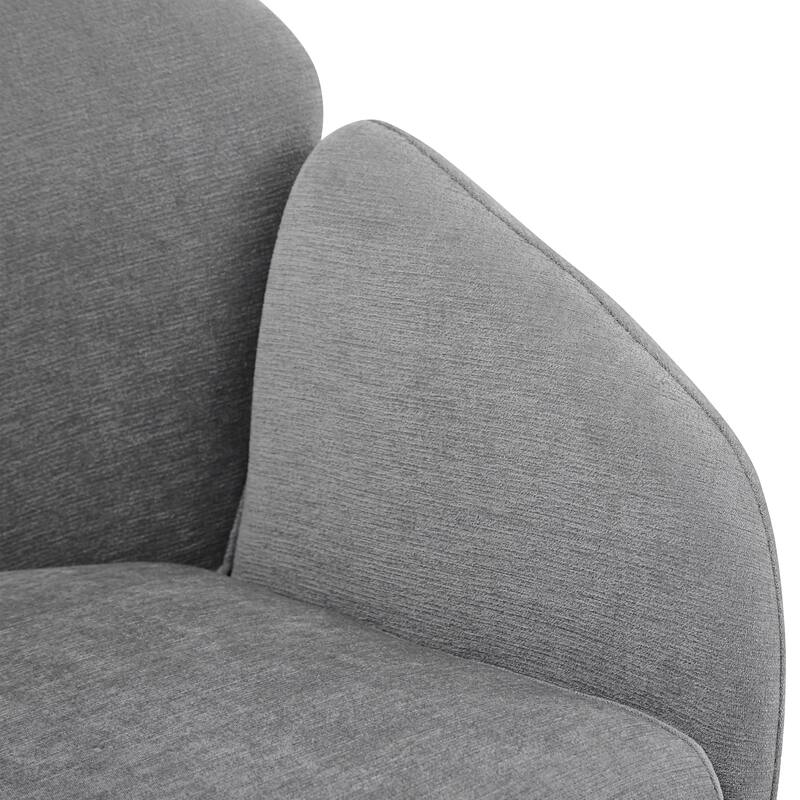 Roomfitters Upholstered Accent Armchair Set of 2, Modern Curved Design with Gold Legs
