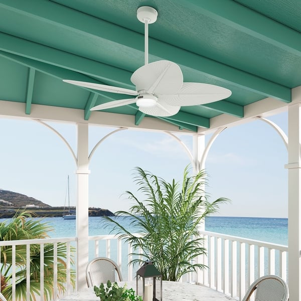 slide 2 of 14, Hunter 52" Tropic View Outdoor Ceiling Fan with LED Light and Wall Control - Coastal - Damp-Rated! Matte White