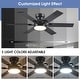 preview thumbnail 4 of 9, 46/52-Inch Low-Profile Ceiling Fan with 32W LED Light and Remote Control, 6 Dual-Finish Blades, Reversible DC Motor