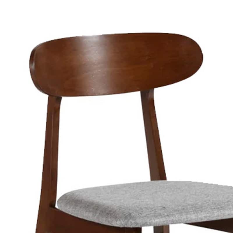 Dark Brown/Gray Polyester Upholstered Wood Frame Dining Chair, Set of 2, Sturdy Dining Chair for Dining Rooms - 17.5