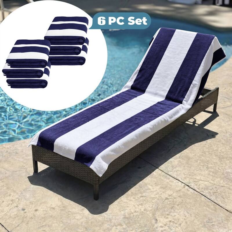 Superior Cabana Cotton Towel/ Chaise Lounge Chair Cover