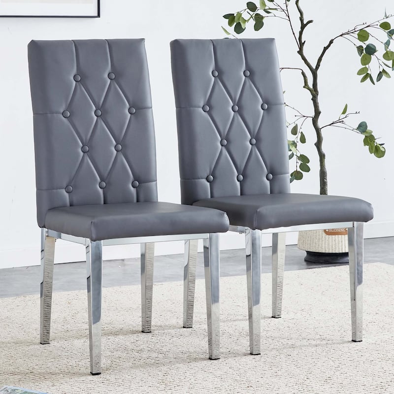 2 piece Dining Chairs - Set of 2 - Gray