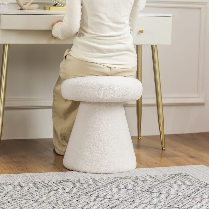 Adeco Mushroom Ottoman Large Soft Foot Stool for Living Room Bedroom