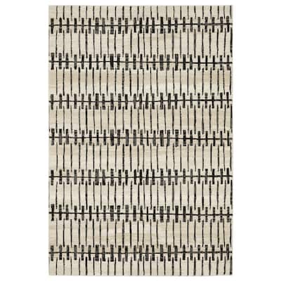 Style Haven Ripley Geometric Lines Beige/ Black Mixed Pile Area Rug