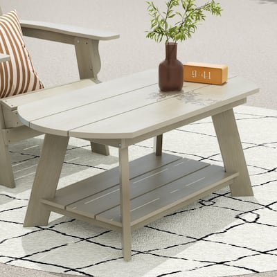 Polytrends Vineyard HIPS Outdoor Eco-Friendly All Weather Adirondack Coffee Table