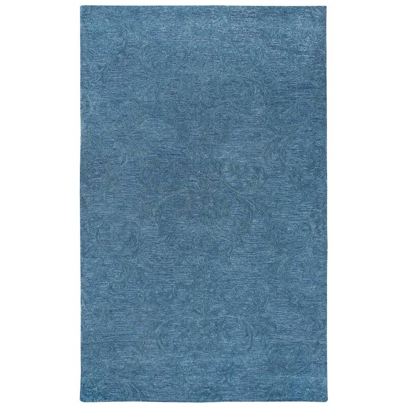 Alora Decor Emerson Damask Hand-tufted Wool Rug - 5' x 8' - Blue