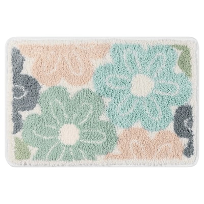 Non Slip Bath Mat for Bathroom Absorbent Fluffy Soft Bathroom Mat Microfiber Bathroom Floor Rug