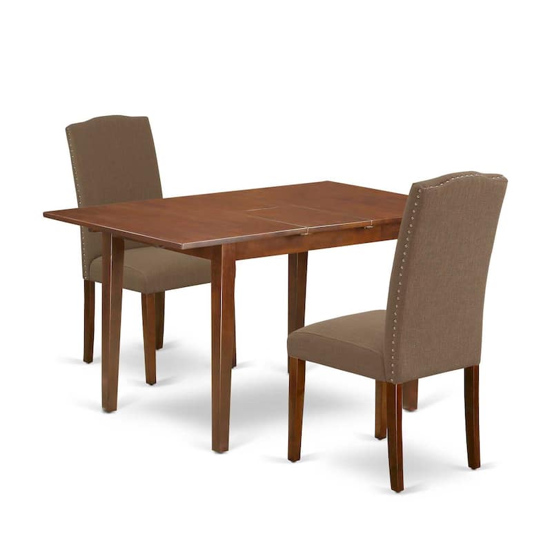 French Country Dinette Set - 3Pc Rectangular Table & 2 Chairs - 48/60" Table with Butterfly Leaf
