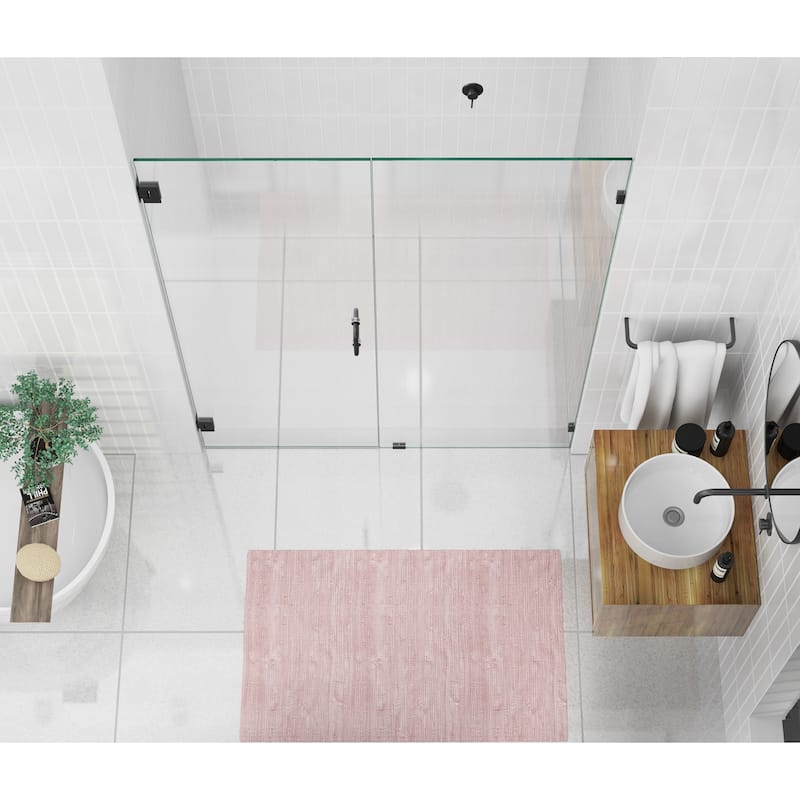 Glass Warehouse 78" x 57.75" Frameless Shower Door - Wall Hinge