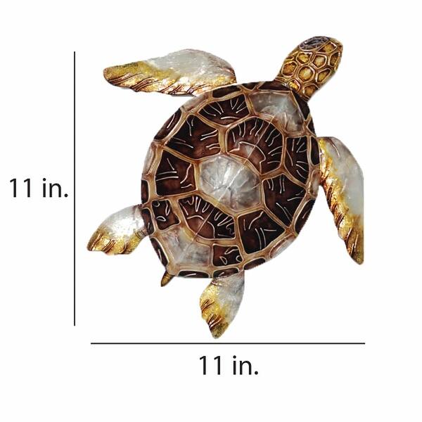 Sea Turtle Small Wall Decor Brown Checkered Shell - Bed Bath & Beyond ...