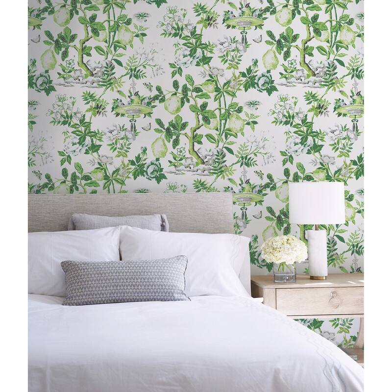 Scalamandre Verdance Shantung Garden Self Adhesive Peel & Stick Wallpaper