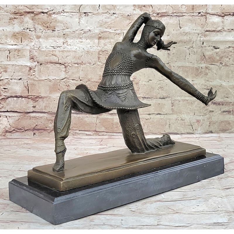Vintage Signed Kamona By D.H Dimitrus Bronze Statue Antique Reproduction Figure