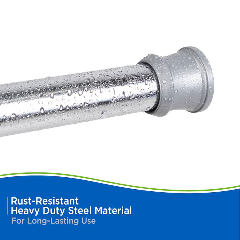Kenney Twist & Fit No Tools Camlock Tension Shower Curtain Rod, 42-72"