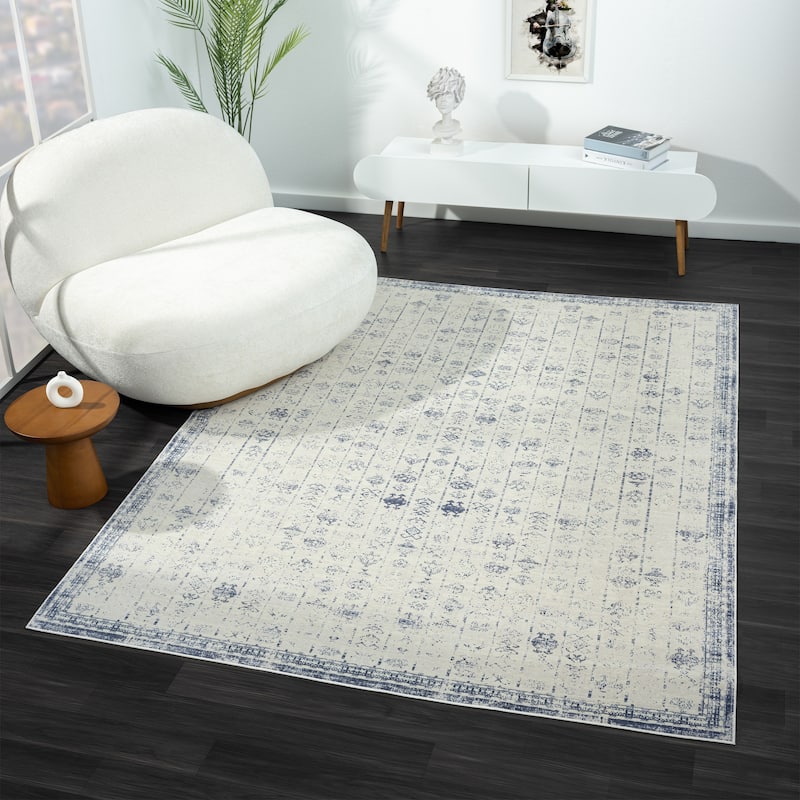 Sevita Transitional Casual Tribal Machine Washable Indoor Area Rug