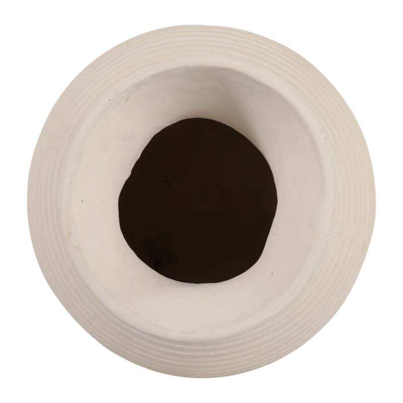 Sculptural Ribbed Paper Mache Table Vase - Stylish Tall Flower Vase