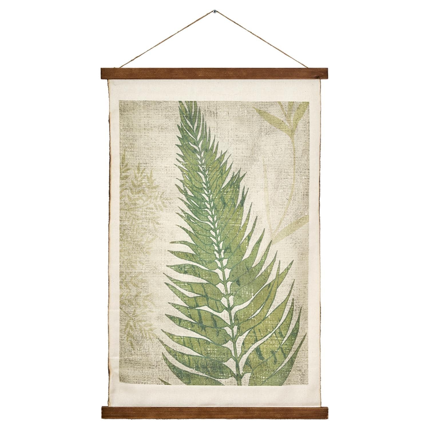 American Art Decor Fern Leaf Wall Scroll Tapestry with Rope