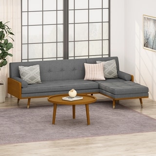 Fluhr Mid-century Modern Chaise Sectional by Christopher Knight Home