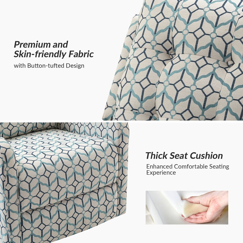 Arlette Floral Manual Swivel Recliner with Tufted Back Set of 2