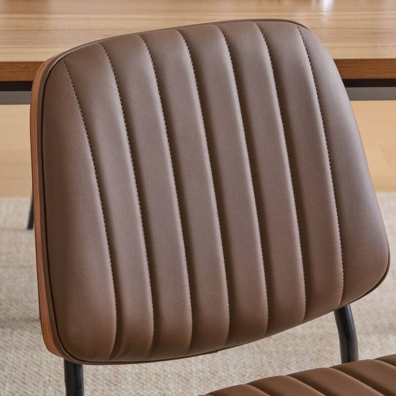 Dining Chairs Set of 2 Mid Century Modern Retro Linen Chair with Walnut Bentwood Back Upholstered Seat Metal Legs