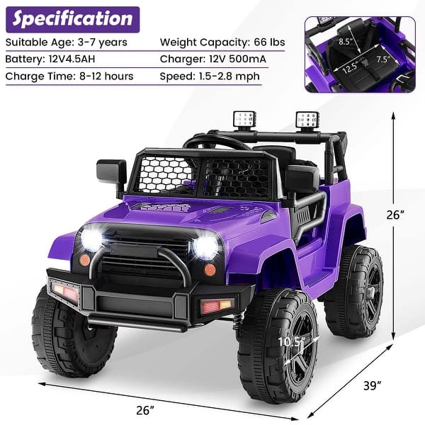 12V Kids Ride On Truck Car Electric Vehicle Remote w/ Music & Light