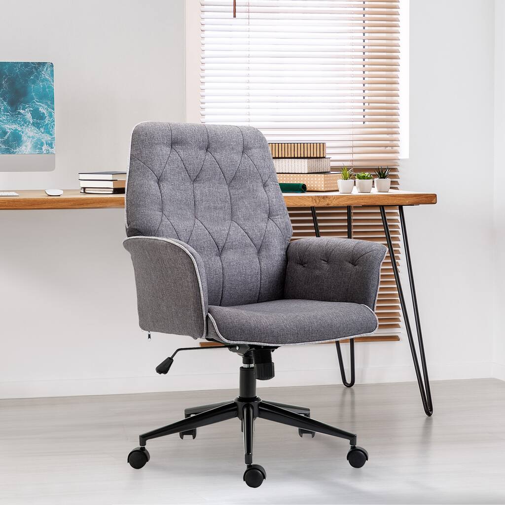 Adjustable Home Office Chair with Padded Armrests and 360 Degree Swivel