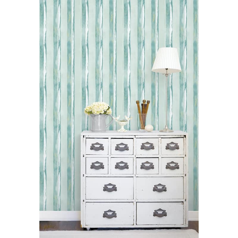 Galerie Wallcoverings Smart Stripes 2 Watercolor Stripe Vinyl on Non-Woven Matte Wallpaper Roll