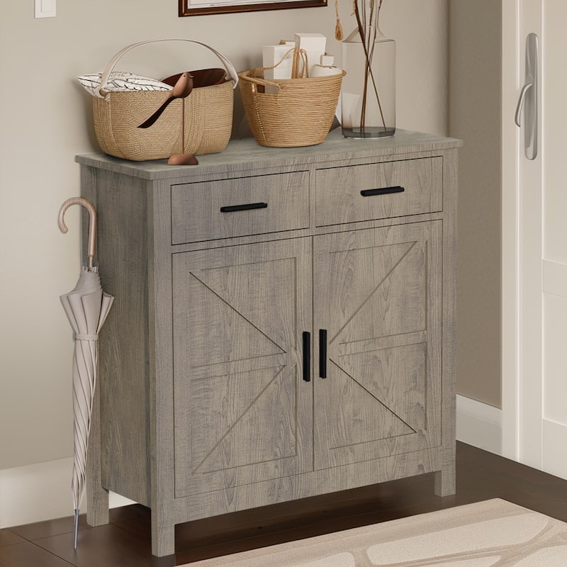 Kitchen Storage Cabinet, Modern Farmhouse Buffet Cabinet with Storage, Coffee Bar with 2 Drawers and 2 Doors