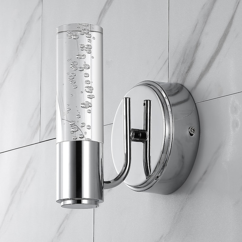 Alain Minimalist Modern Bubble Acrylic/Iron Integrated LED Vanity Light, by JONATHAN Y