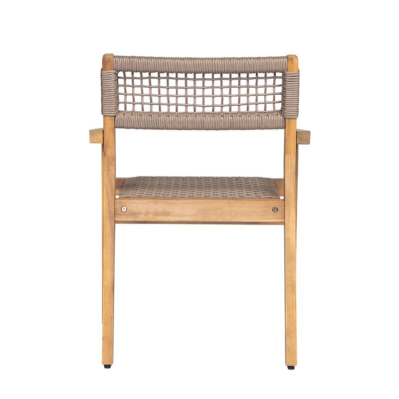 Christopher Knight Home - Lyla Outdoor Rope Woven Acacia Dining Chair Set (Only chair)