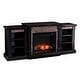 preview thumbnail 4 of 10, SEI Furniture Hay River Black Electric Fireplace with Bookcases
