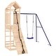 preview thumbnail 12 of 17, vidaXL Swing Set Outdoor Backyard Wooden Playground Equipment for Kids Age 3-8