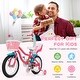 preview thumbnail 4 of 8, Girls Bike with Basket Doll Seat Training Wheels Ages 3 to 8