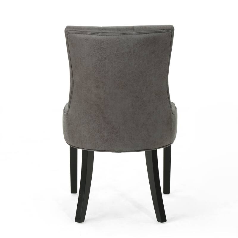 Tufted Backrest Dining Chair with Tapered Legs,Set of 2