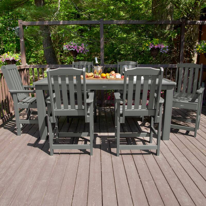 HIGHWOOD 7-Piece Outdoor Dining Set - 42" x 84" Table, Counter-height