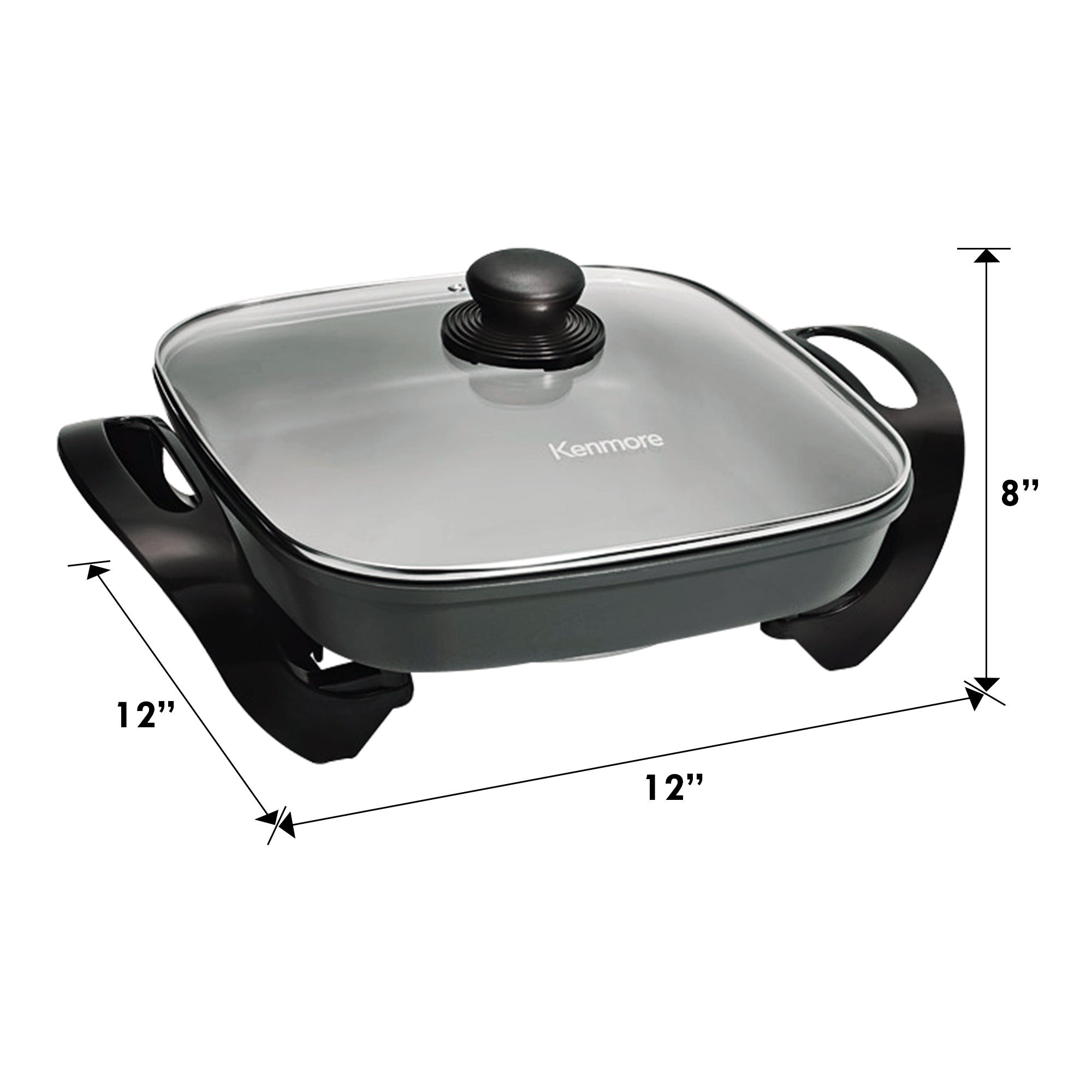 Farberware Electric 12X12 inch Ceramic Non-Stick Coating Skillet,Black Color