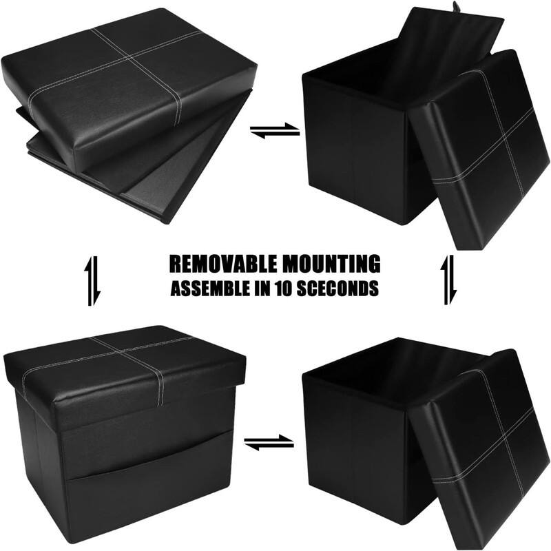 2pc Ottoman Folding Storage Ottoman